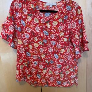 LOFT Orange Floral Women's Top
